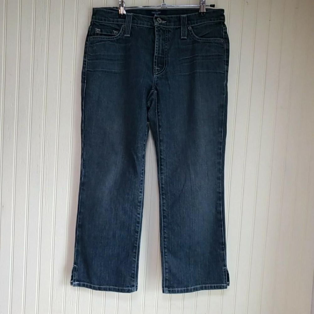 Karen Kane Jeans Womens‎ 14 Blue Medium Wash Relaxed Stretch Cropped Denim Pants
